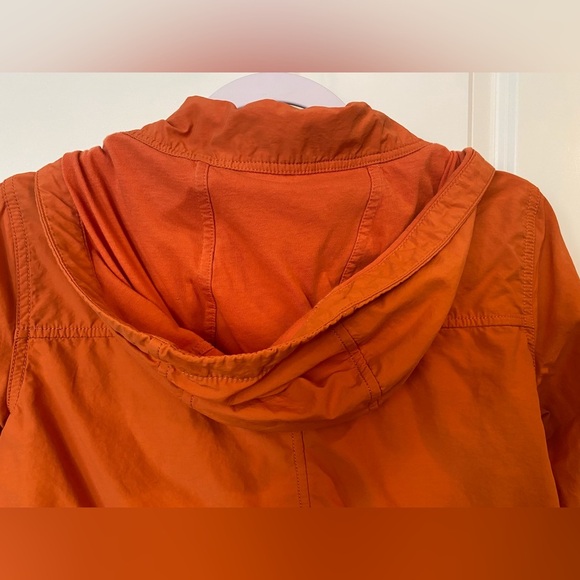 Eileen Fisher Anorak Hooded Jacket Coat Sz XXS Tiger Orange Double Full Zip - Picture 6 of 10